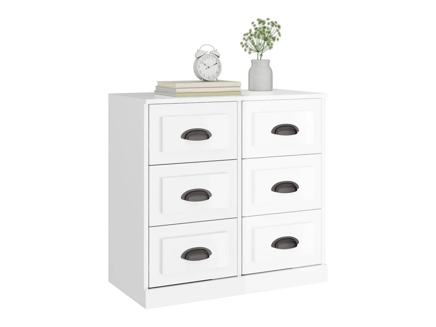 Aparador madera contrachapada blanco brillante 70x35,5x67,5 cm