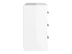 Aparador madera contrachapada blanco brillante 70x35,5x67,5 cm