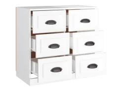 Aparador madera contrachapada blanco brillante 70x35,5x67,5 cm