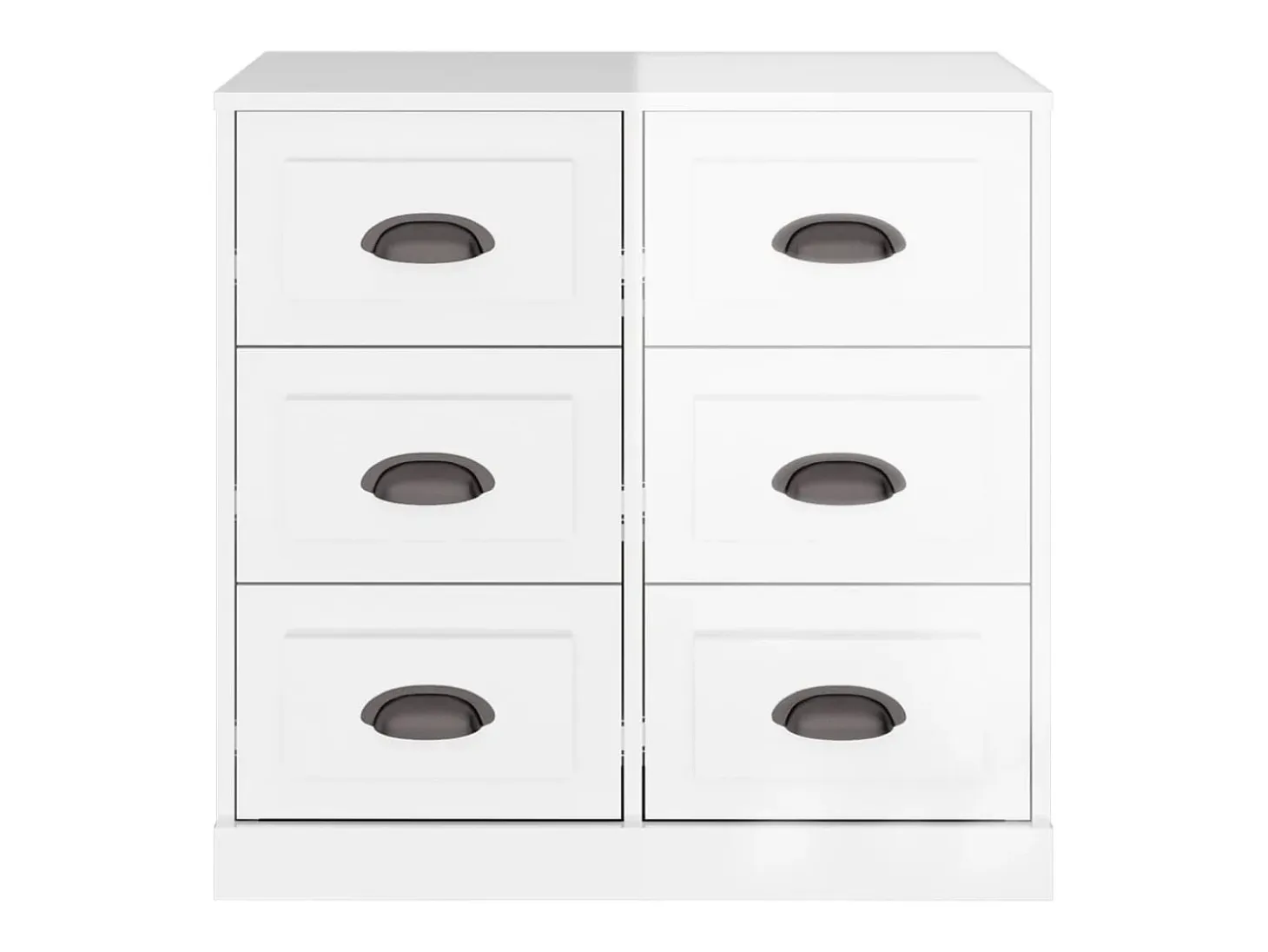 Aparador madera contrachapada blanco brillante 70x35,5x67,5 cm