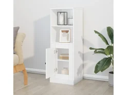 Aparador madera contrachapada blanco brillo 36x35,5x103,5 cm