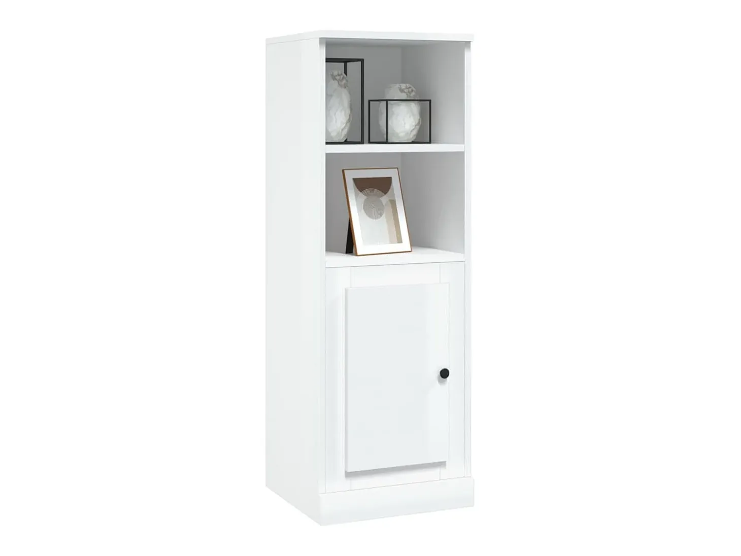 Aparador madera contrachapada blanco brillo 36x35,5x103,5 cm