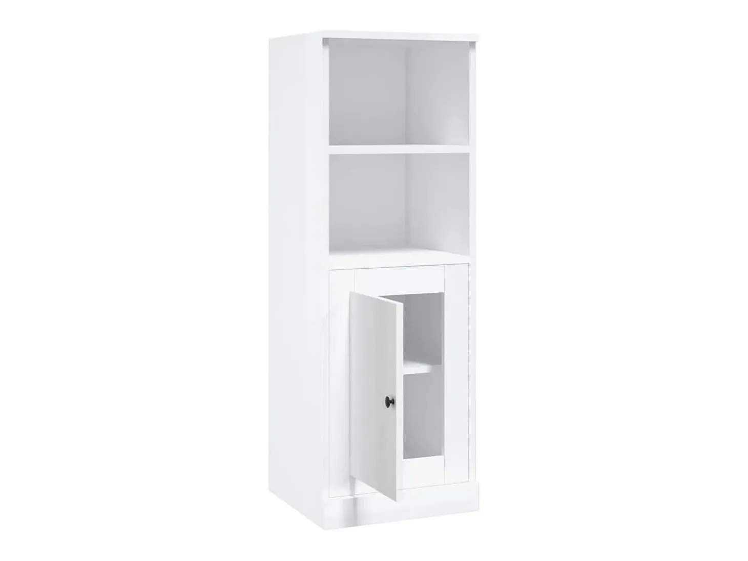 Aparador madera contrachapada blanco brillo 36x35,5x103,5 cm