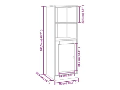 Aparador madera contrachapada blanco brillo 36x35,5x103,5 cm