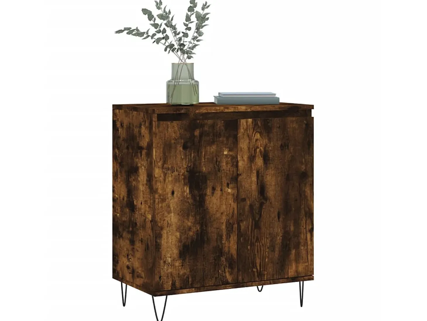 Aparador madera contrachapada color roble ahumado 60x35x70 cm ES57471