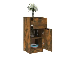 Aparador madera contrachapada color roble ahumado 30x30x70 cm