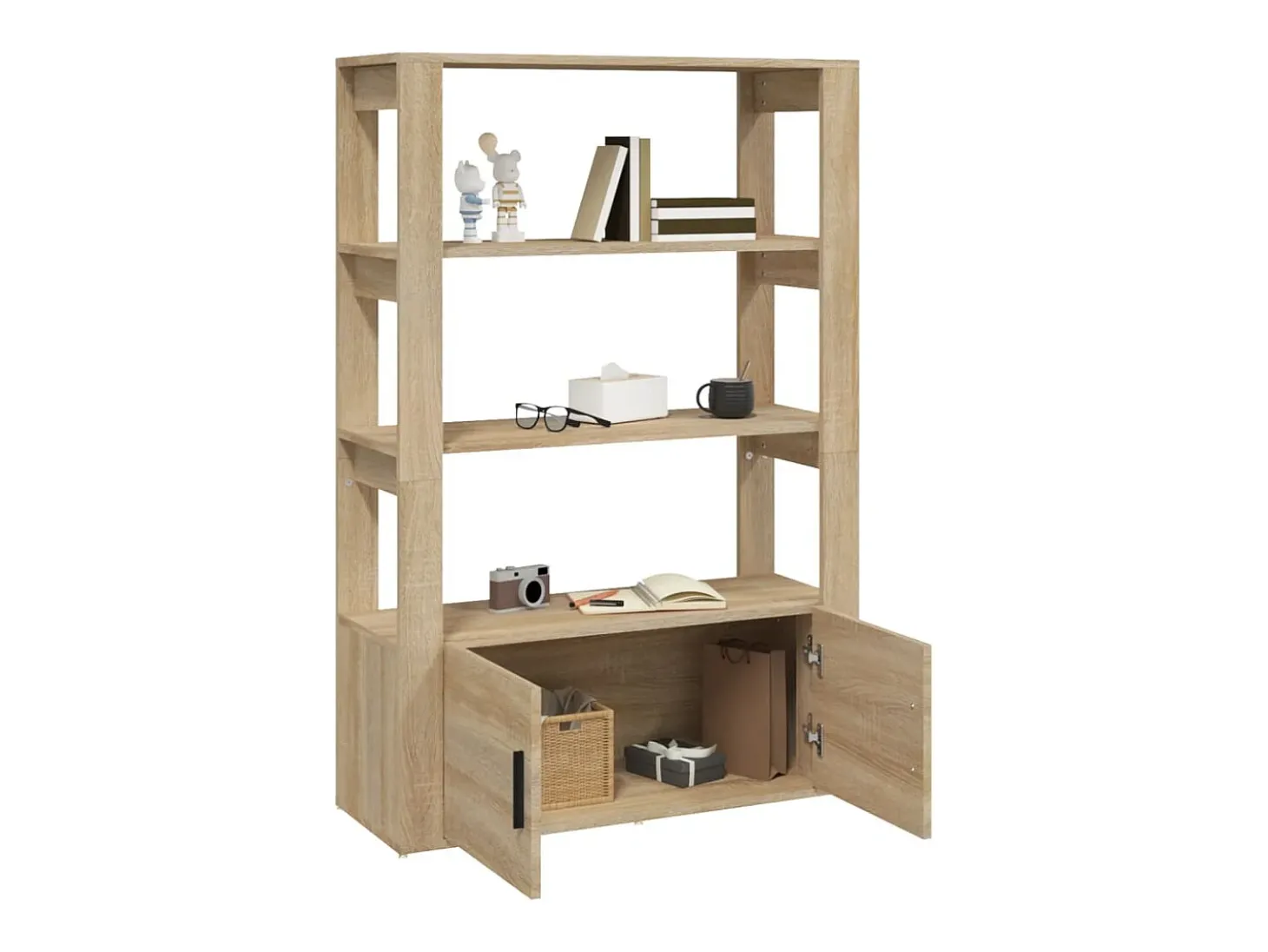 Aparador madera contrachapada color roble Sonoma 80x30x119,5 cm ES21530