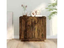 Aparador madera contrachapada color roble ahumado 80x40x75 cm