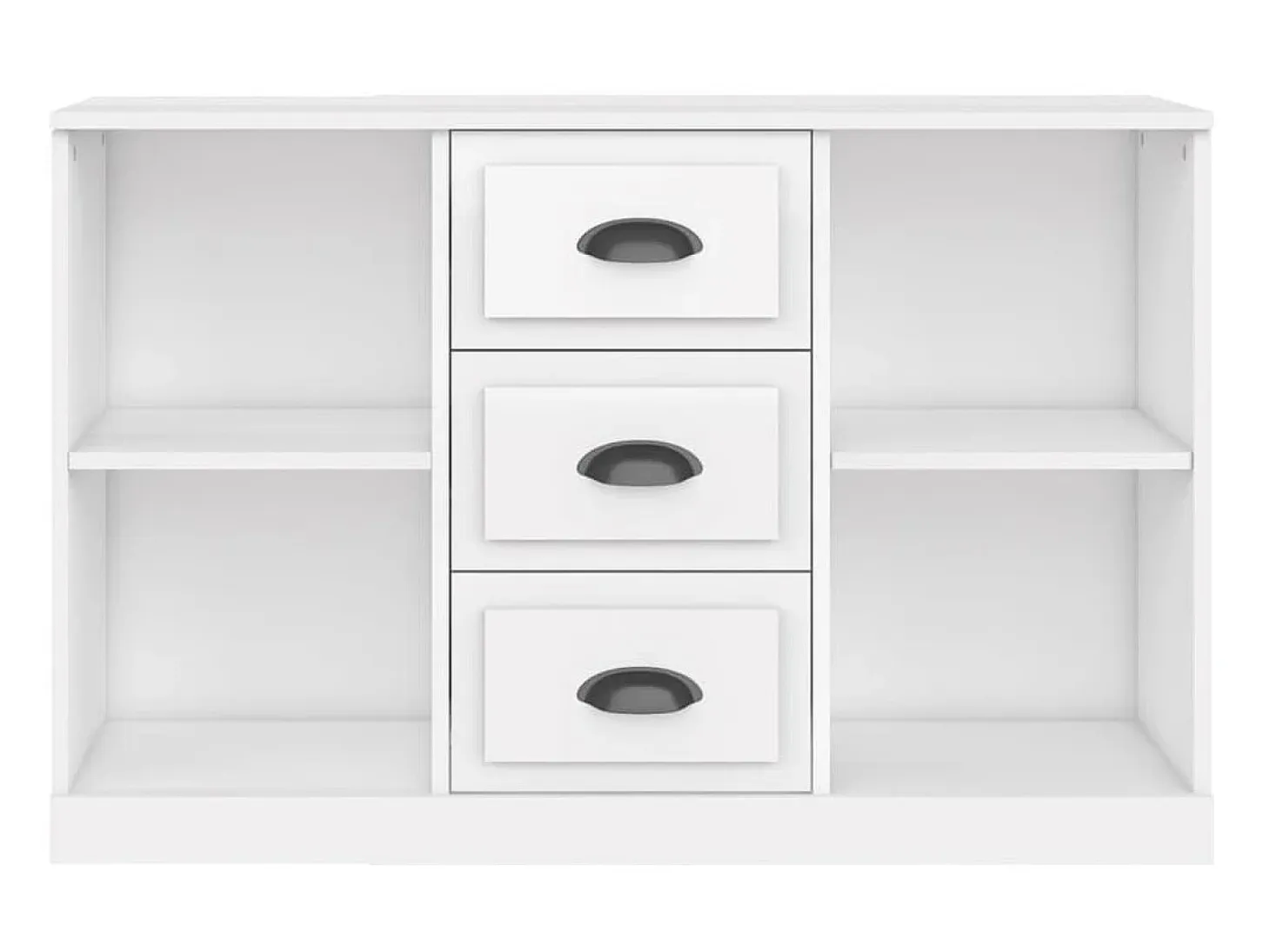 Aparador madera contrachapada blanco brillo 104,5x35,5x67,5 cm ES25720