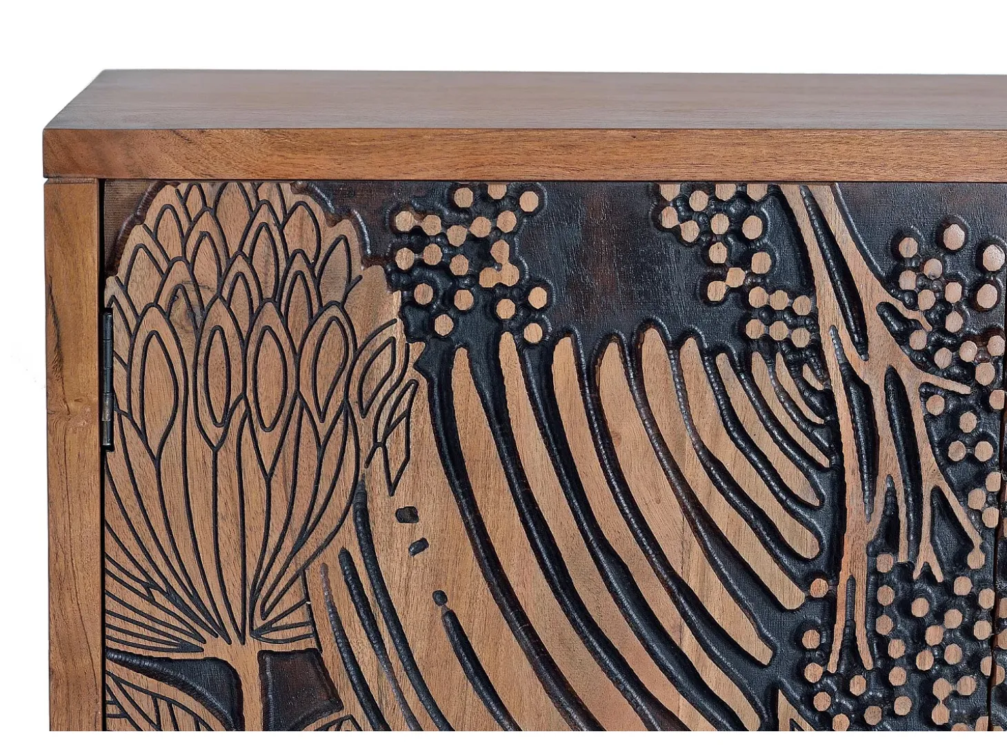 Aparador madera de acacia y detalles en negro 190 cm