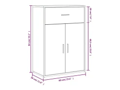 Aparador madera de ingeniería roble Sonoma 60x30x84 cm