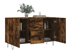 Aparador madera de ingeniería roble ahumado 100x36x60 cm ES29311