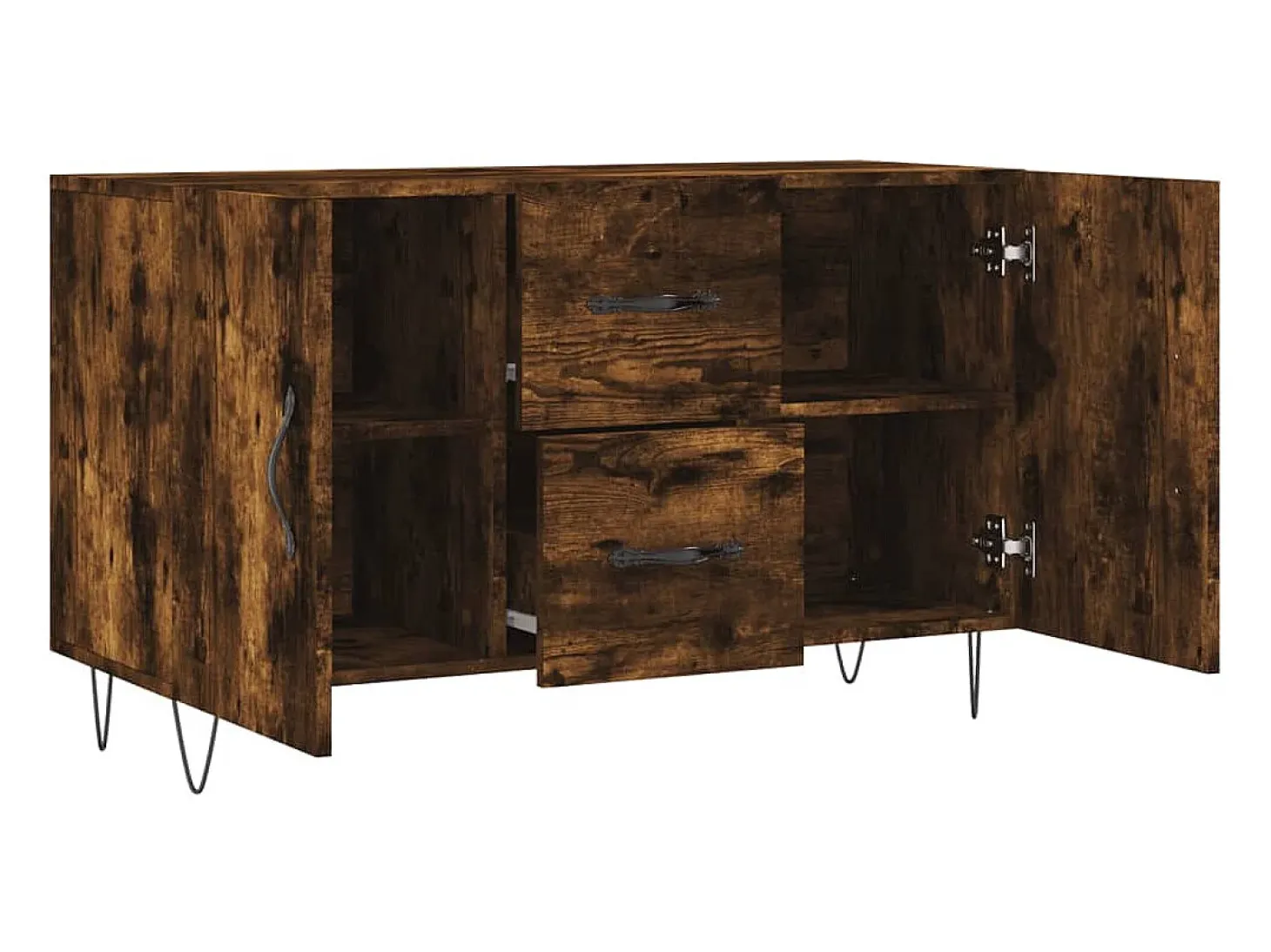 Aparador madera de ingeniería roble ahumado 100x36x60 cm ES29311