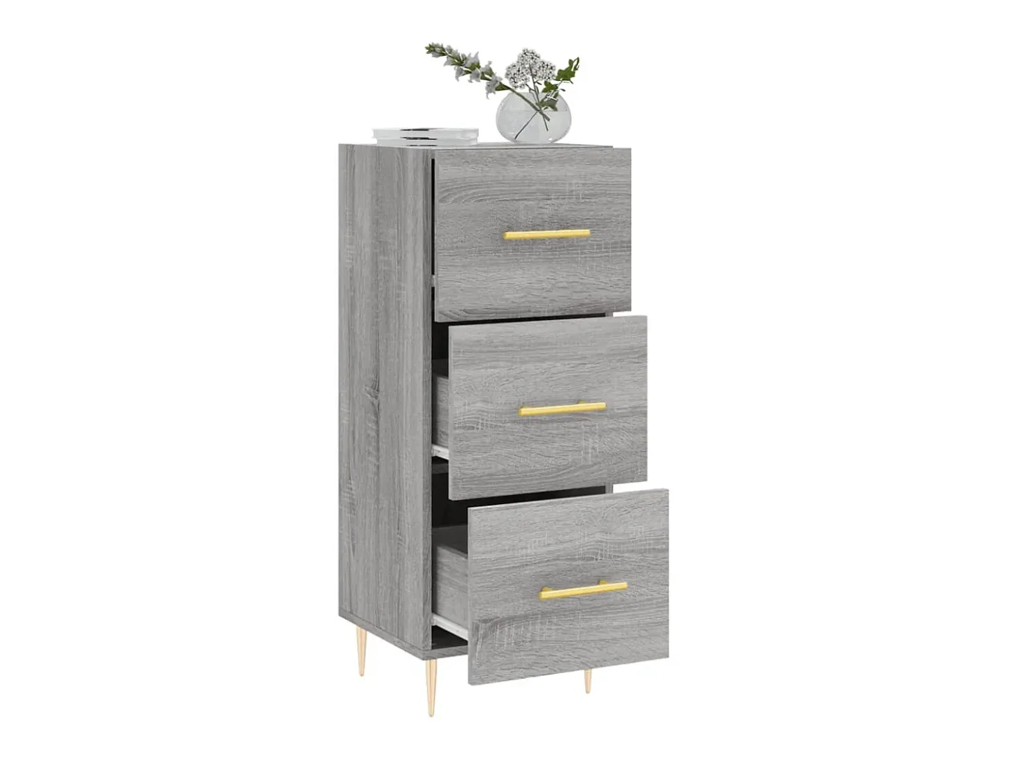 Aparador madera de ingeniería gris Sonoma 34,5x34x90 cm ES16456