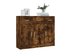 Aparador madera de ingeniería roble ahumado 91x28x75 cm ES92508