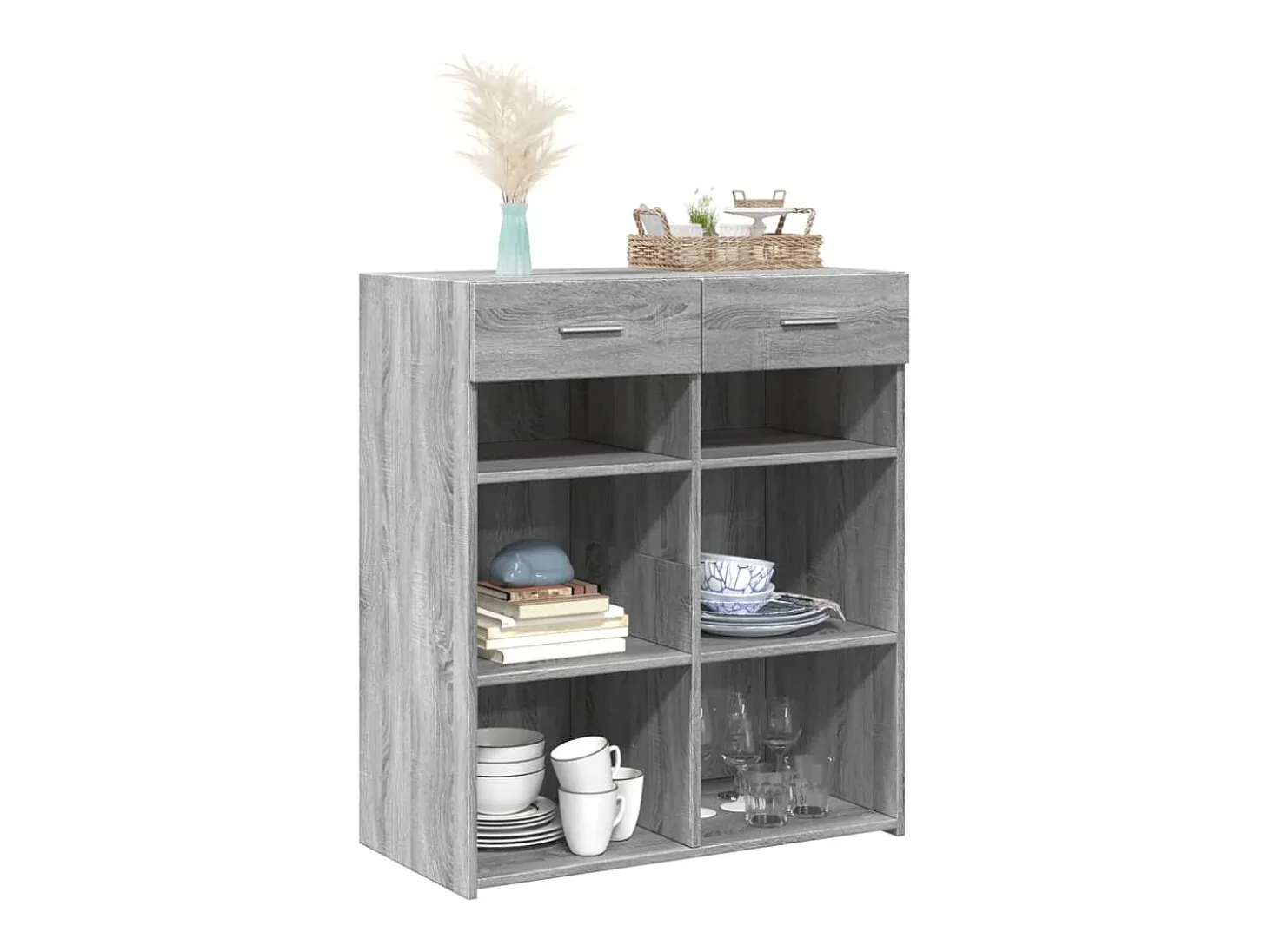 Aparador madera de ingeniería gris Sonoma 80x42,5x93 cm