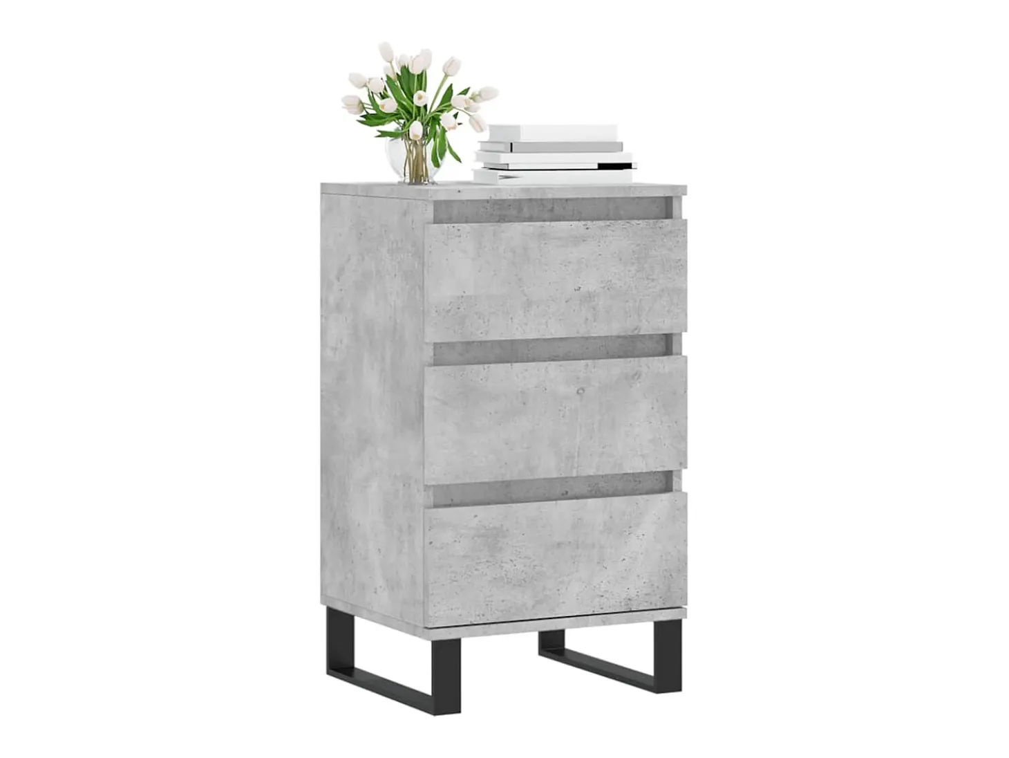 Aparador madera de ingeniería gris hormigón 40x35x70 cm