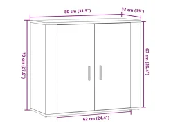 Aparador madera de ingeniería roble artesanal 80x33x70 cm