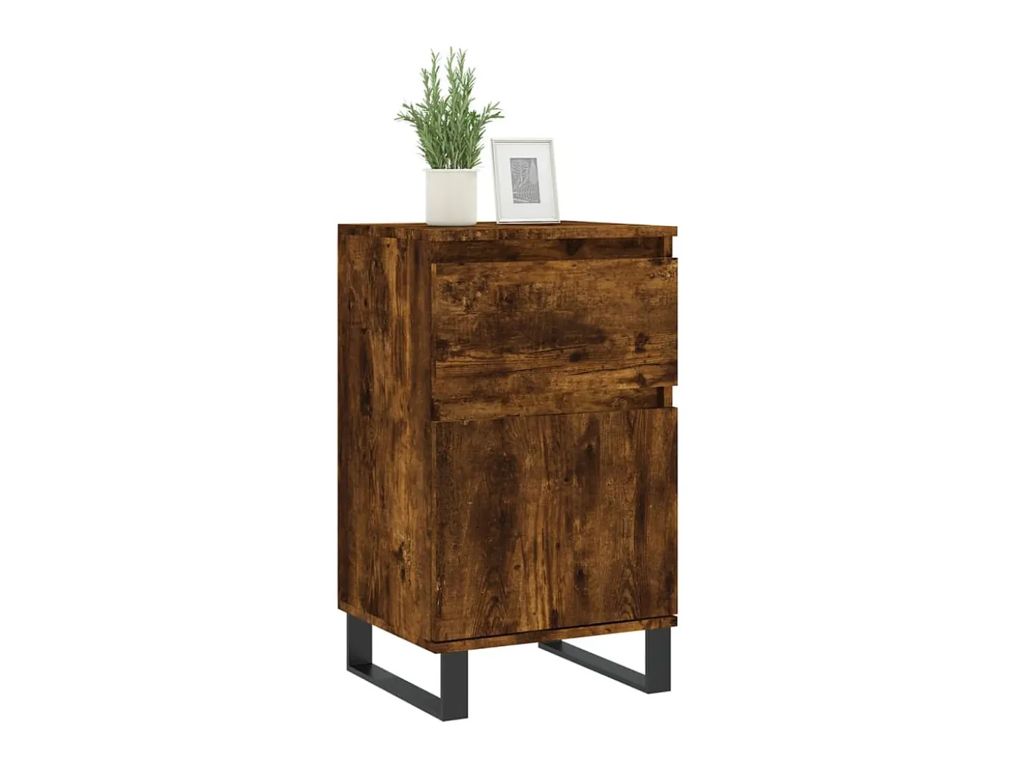Aparador madera de ingeniería roble ahumado 40x35x70 cm ES99179