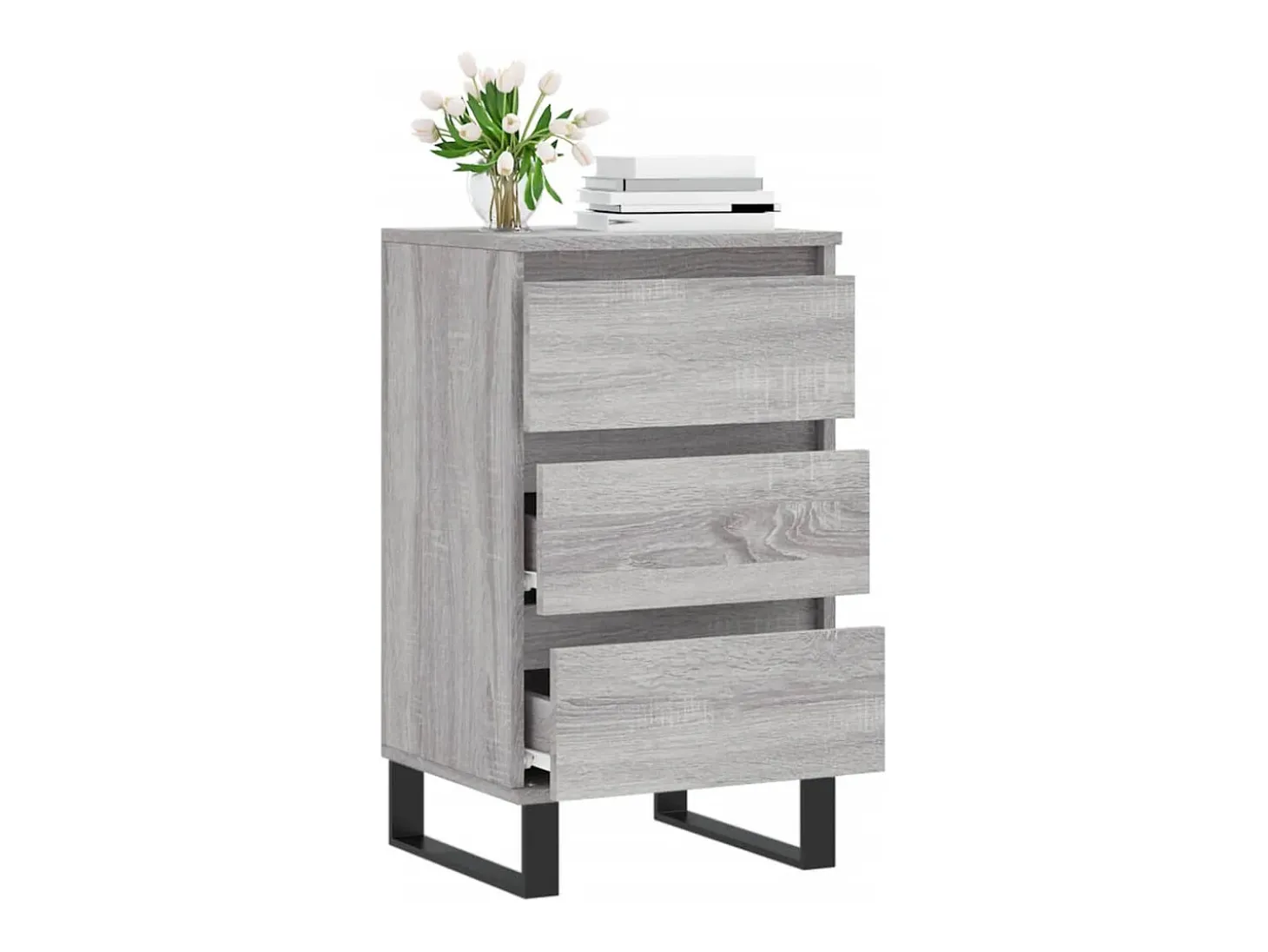 Aparador madera de ingeniería gris Sonoma 40x35x70 cm