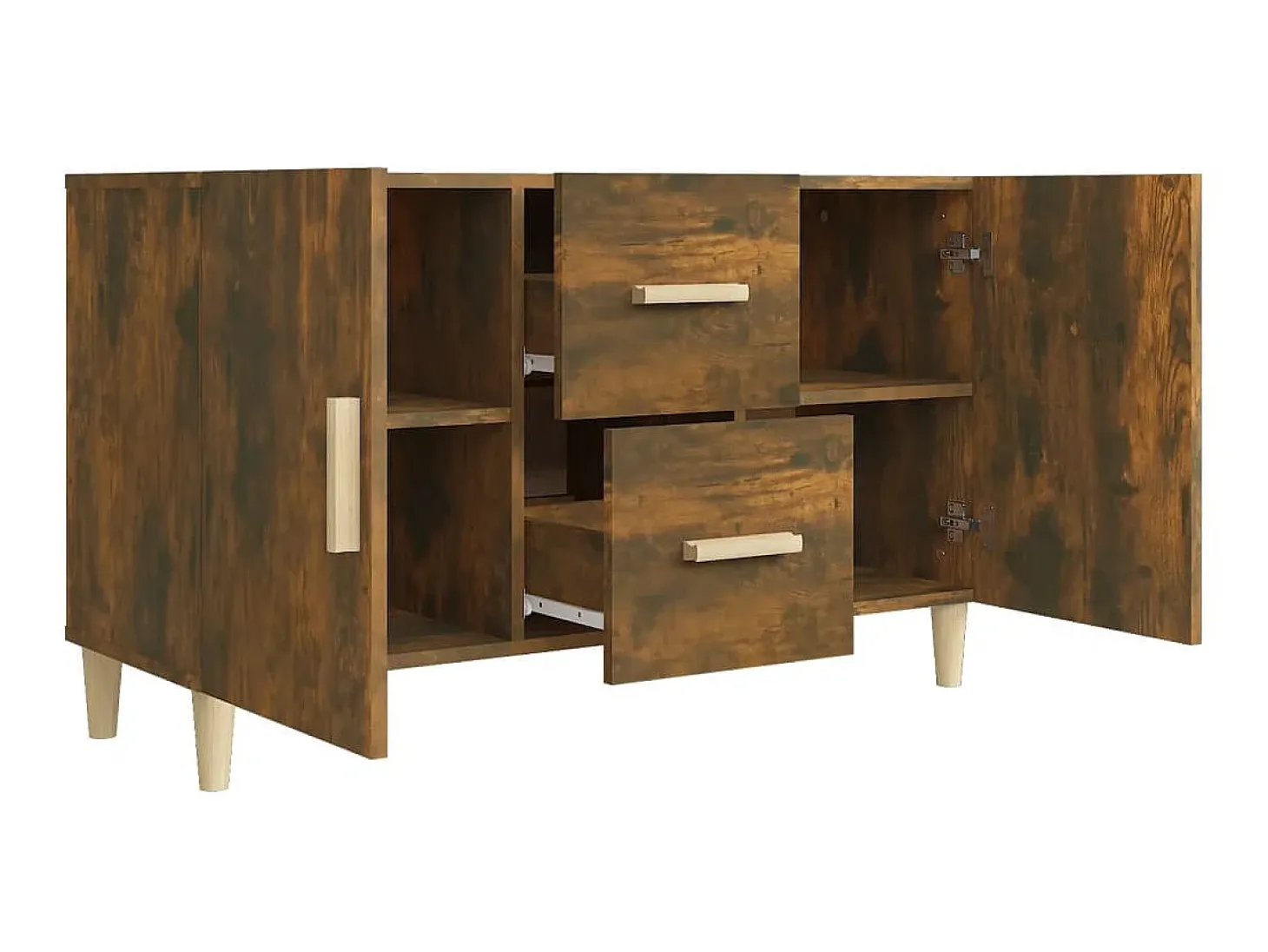 Aparador madera de ingeniería roble ahumado 100x36x60 cm ES34804