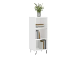 Aparador madera de ingeniería blanco brillante 34,5x32,5x90 cm