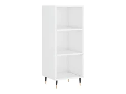 Aparador madera de ingeniería blanco brillante 34,5x32,5x90 cm ES32076