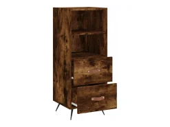 Aparador madera de ingeniería roble ahumado 34,5x34x90 cm