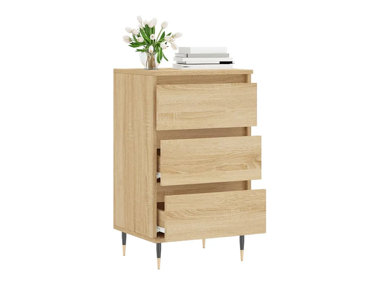 Aparador madera de ingeniería roble Sonoma 40x35x70 cm