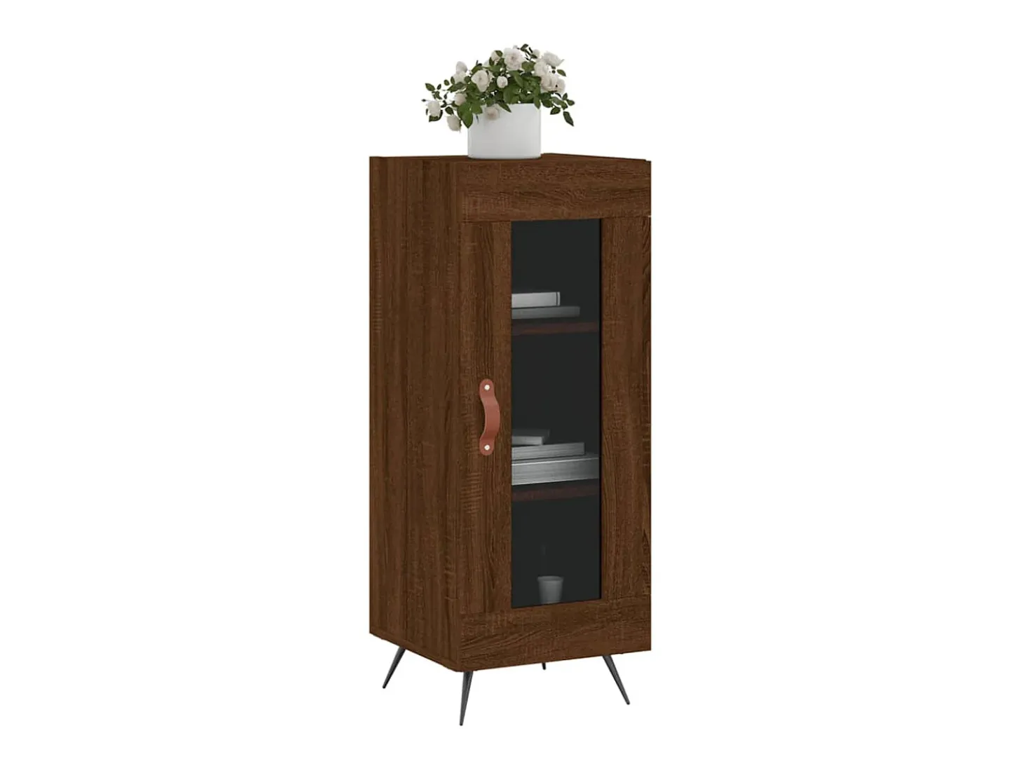 Aparador madera de ingeniería marrón roble 34,5x34x90 cm ES18636