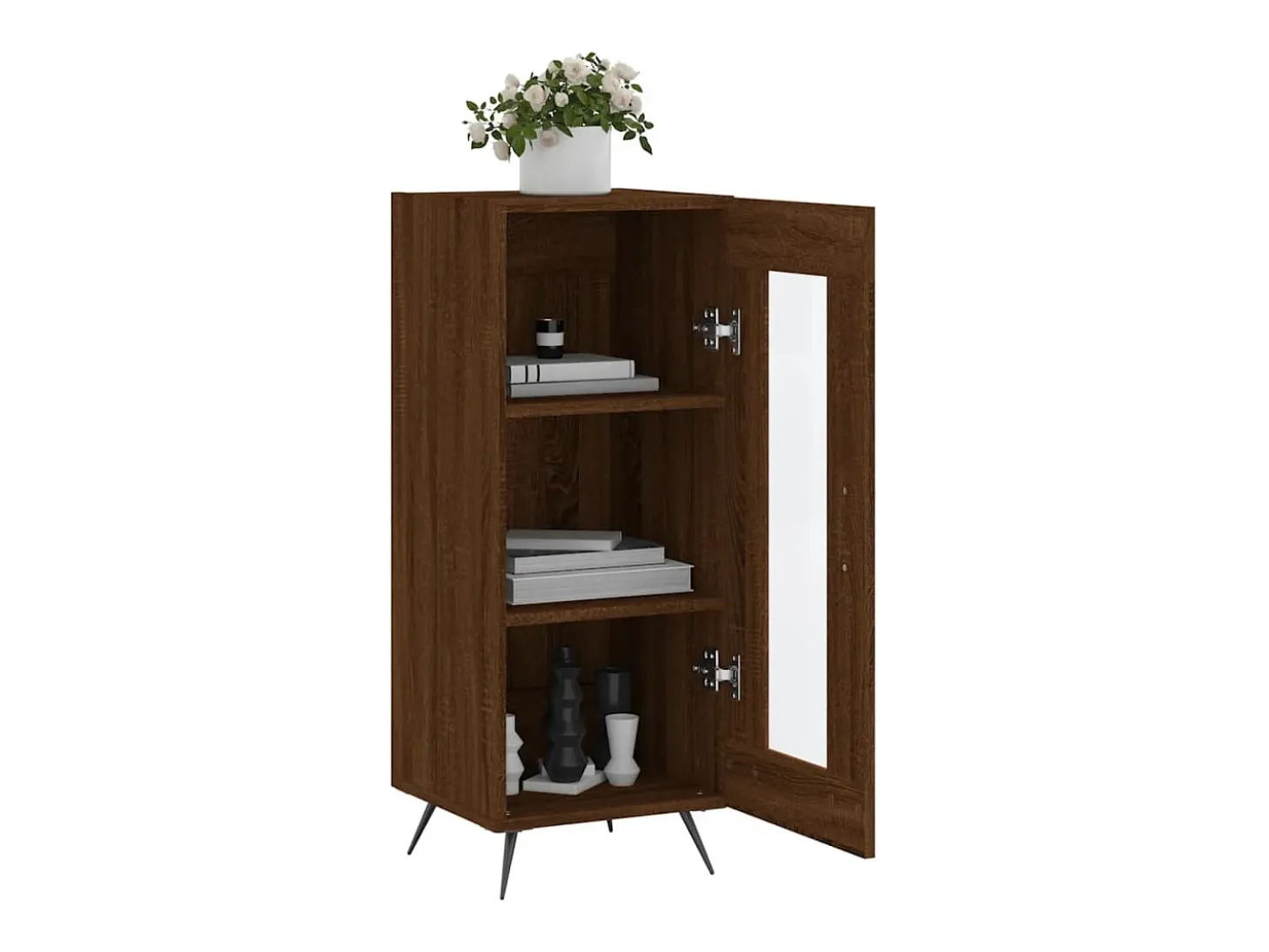 Aparador madera de ingeniería marrón roble 34,5x34x90 cm ES18636