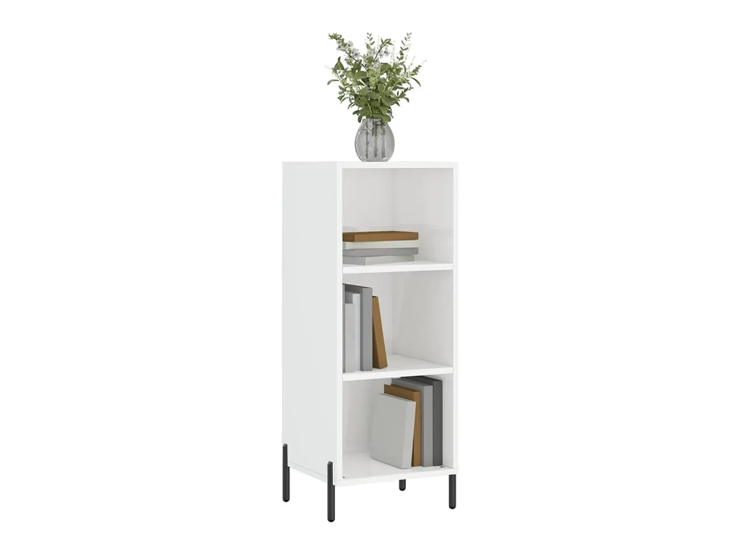Aparador madera de ingeniería blanco brillante 34,5x32,5x90 cm ES25758
