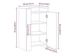 Aparador madera de ingeniería roble Sonoma 45x35x75 cm
