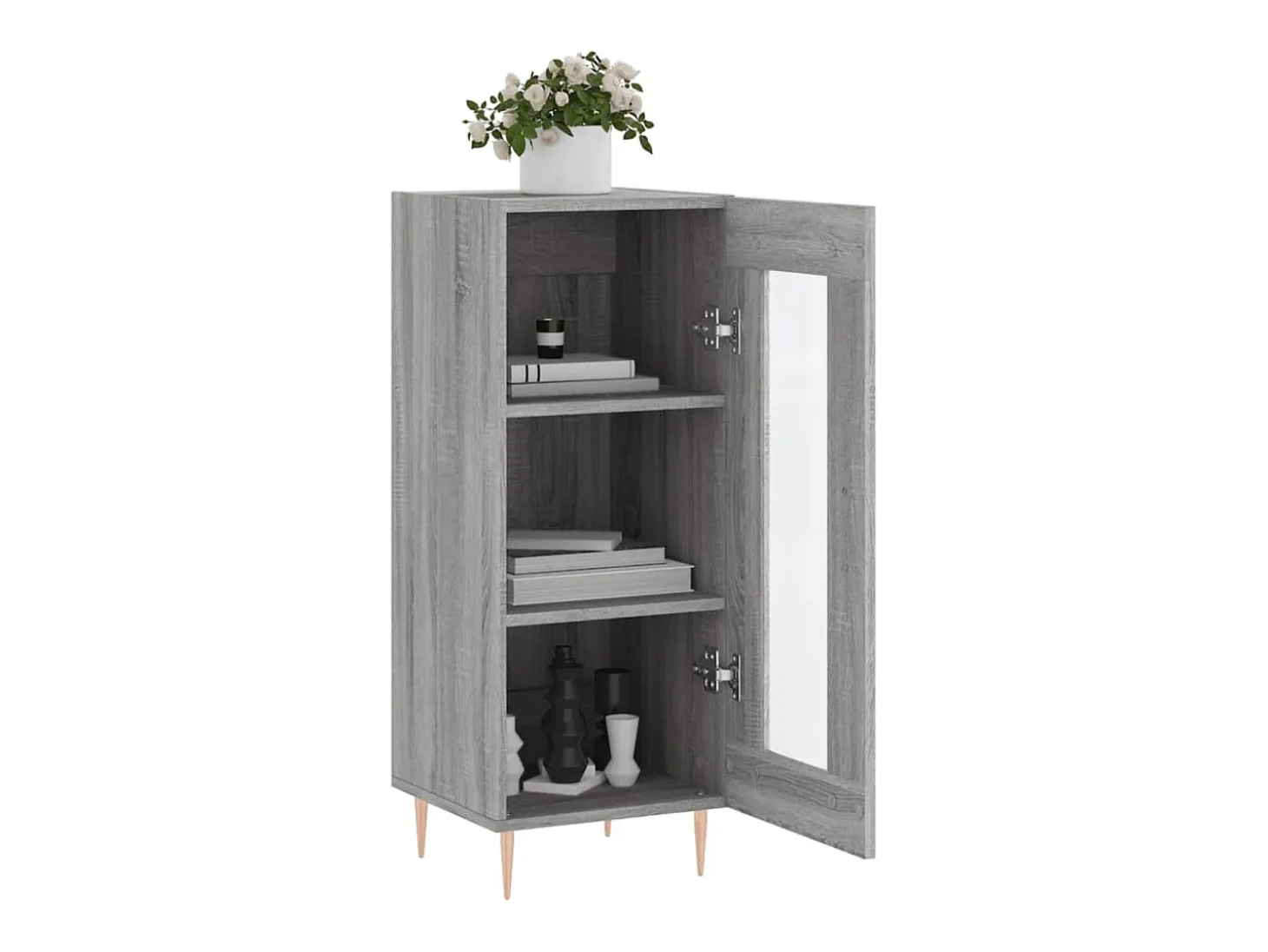 Aparador madera de ingeniería gris Sonoma 34,5x34x90 cm
