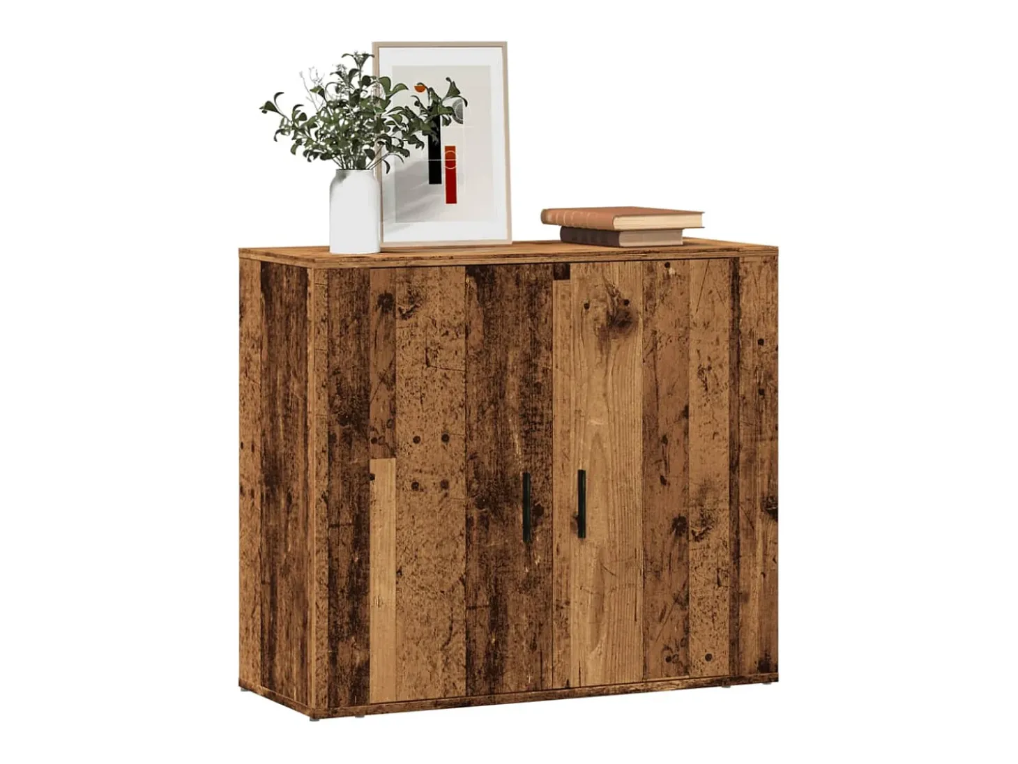Aparador madera de ingeniería madera envejecida 80x33x70 cm