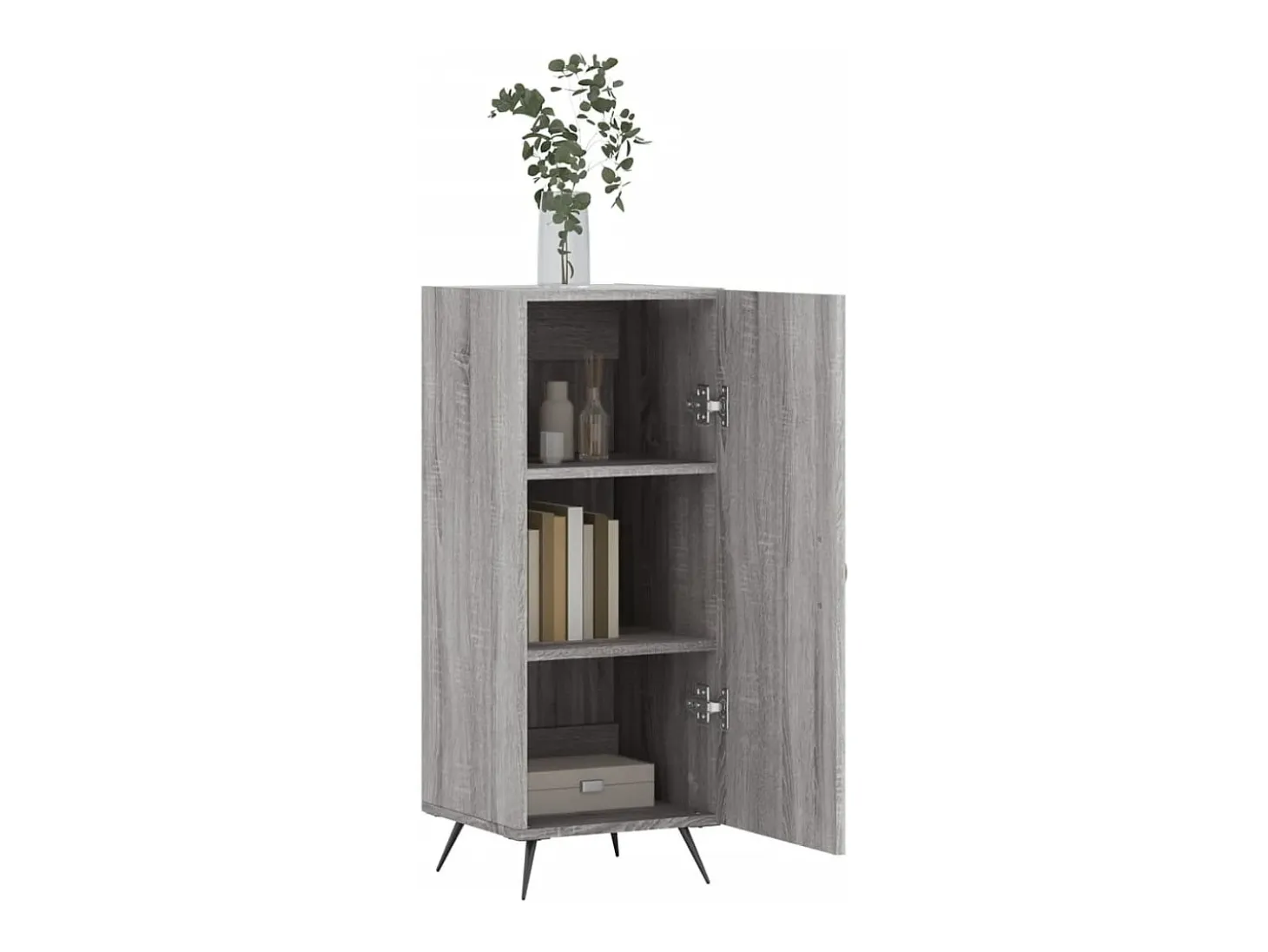 Aparador madera de ingeniería gris Sonoma 34,5x34x90 cm