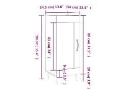 Aparador madera de ingeniería marrón roble 34,5x34x90 cm
