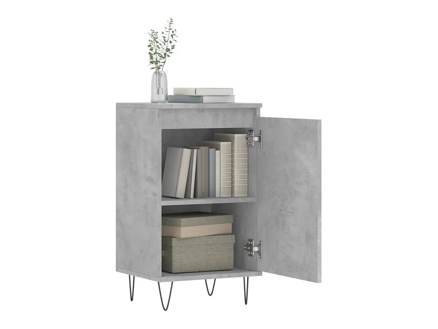 Aparador madera de ingeniería gris hormigón 40x35x70 cm