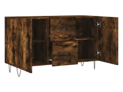 Aparador madera de ingeniería roble ahumado 100x36x60 cm
