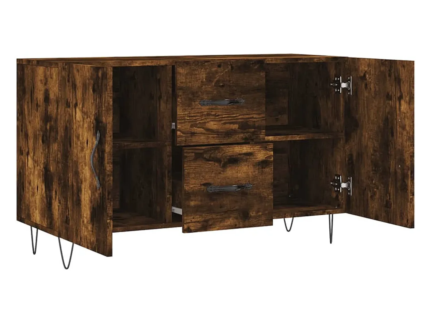Aparador madera de ingeniería roble ahumado 100x36x60 cm