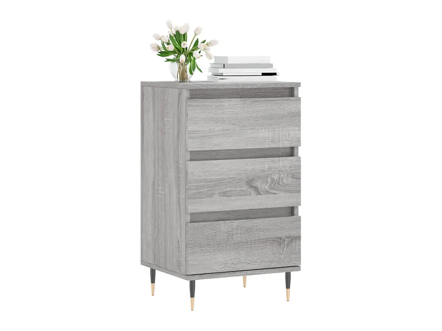 Aparador madera de ingeniería gris Sonoma 40x35x70 cm ES49677
