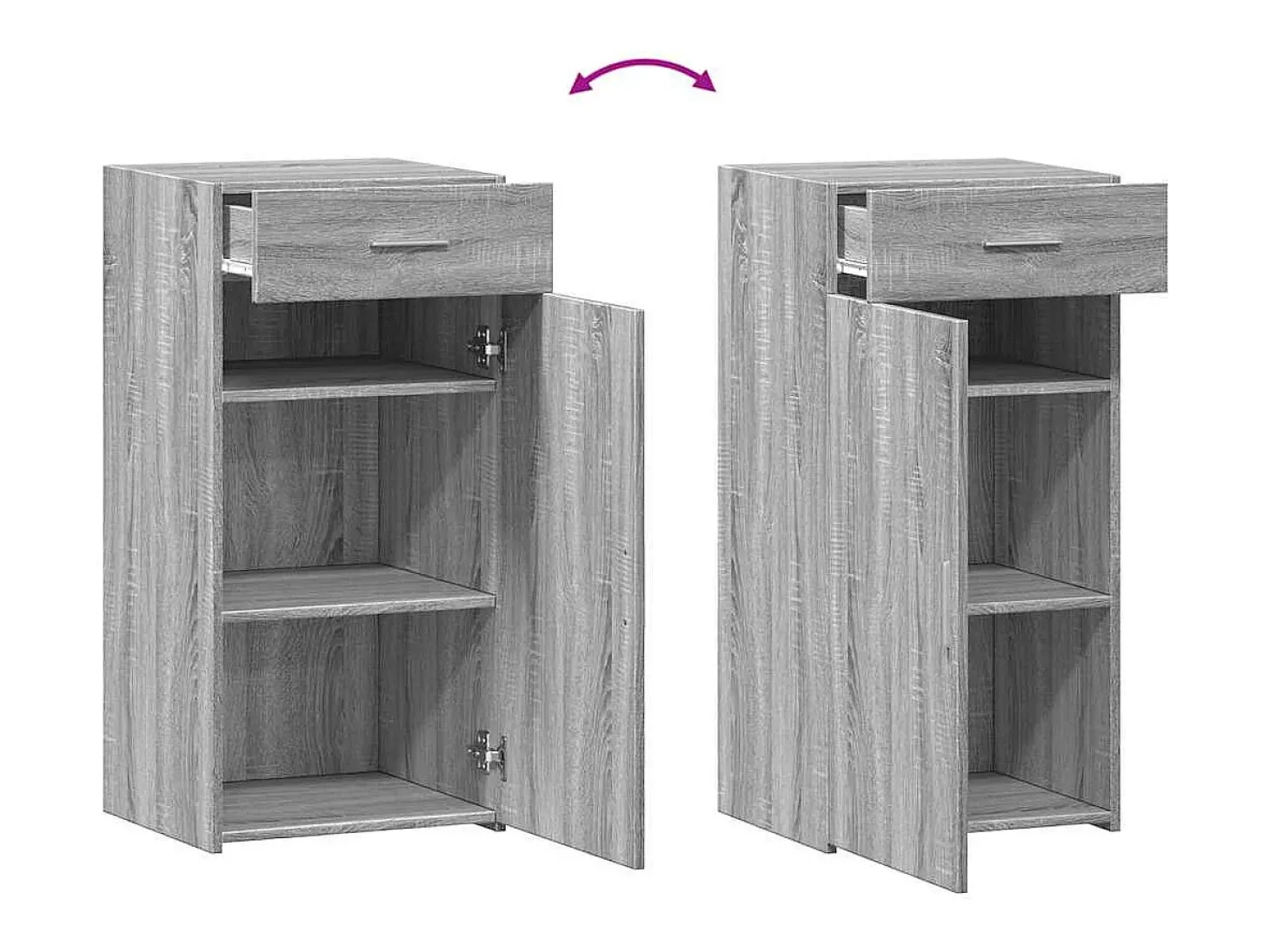 Aparador madera de ingeniería gris Sonoma 45x42,5x93 cm