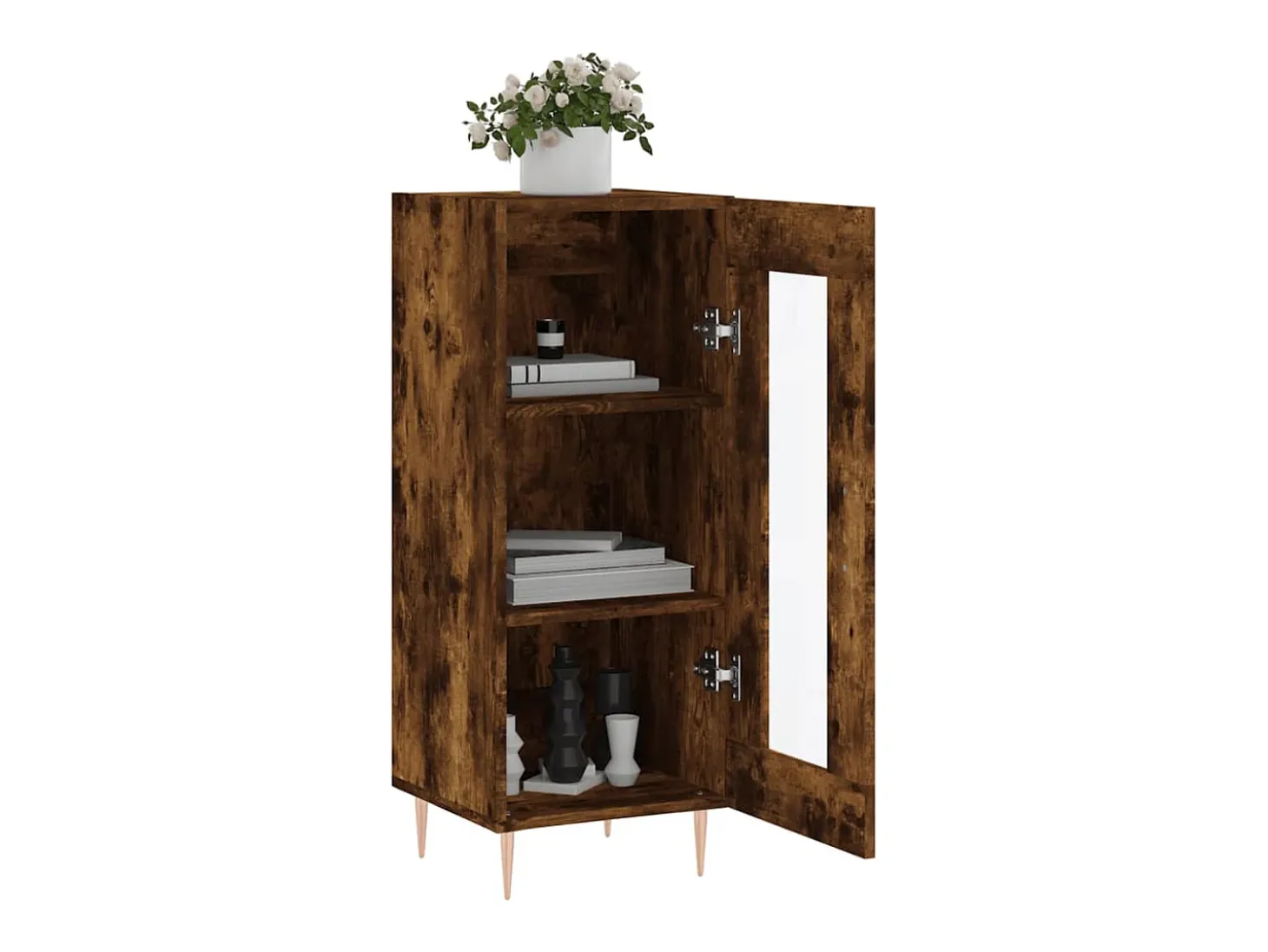 Aparador madera de ingeniería roble ahumado 34,5x34x90 cm