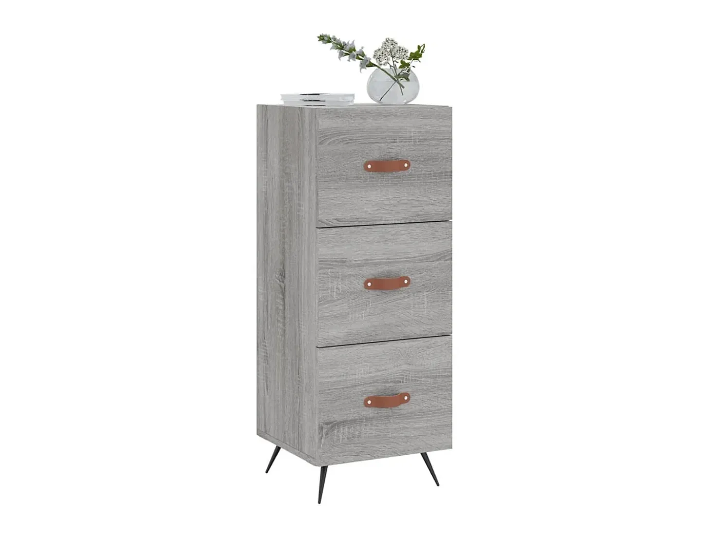 Aparador madera de ingeniería gris Sonoma 34,5x34x90 cm ES80959