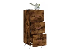 Aparador madera de ingeniería roble ahumado 34,5x34x90 cm