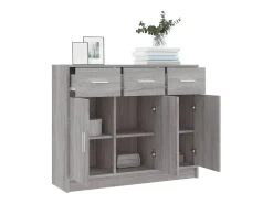 Aparador madera de ingeniería gris Sonoma 91x28x75 cm