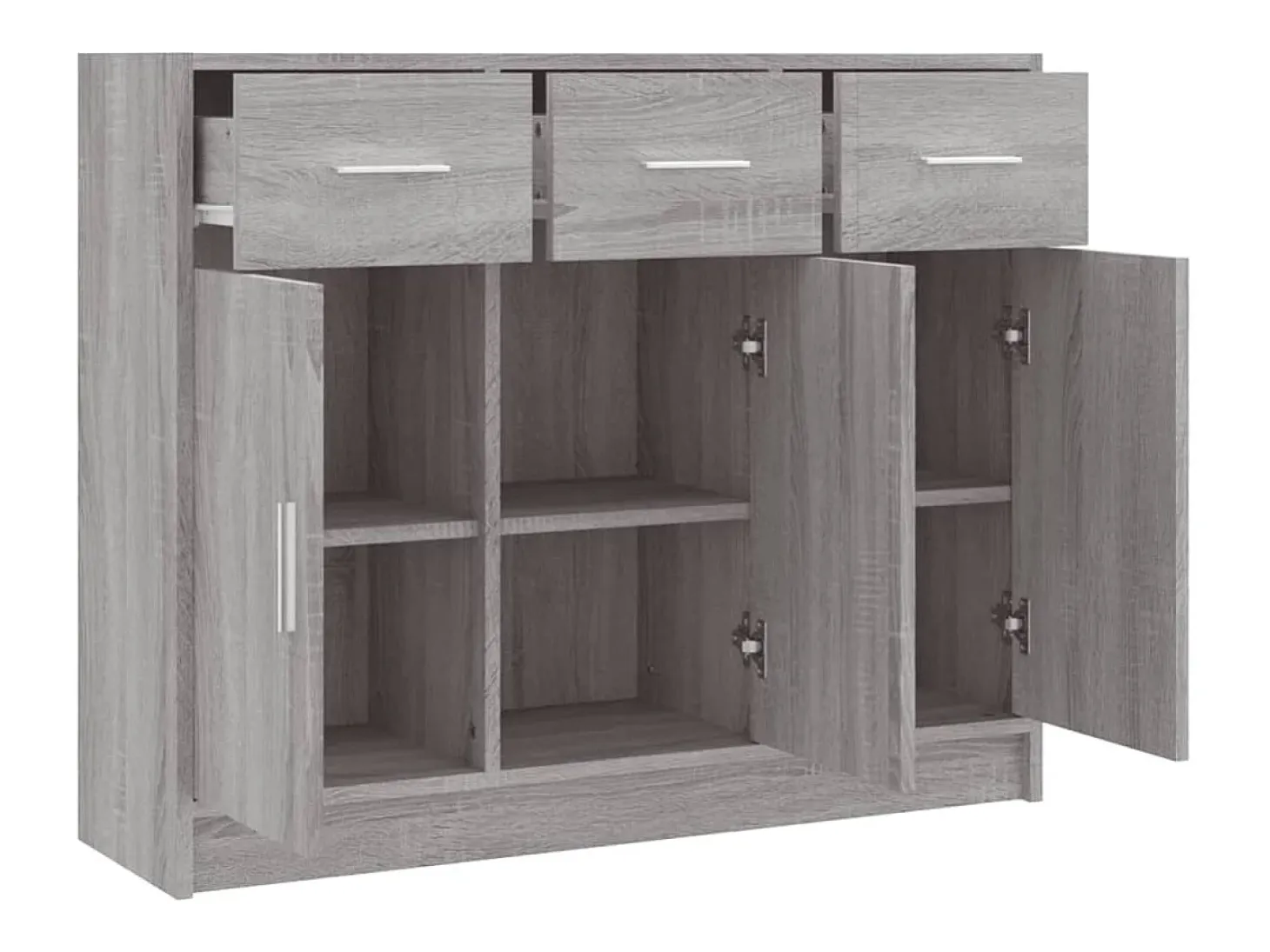 Aparador madera de ingeniería gris Sonoma 91x28x75 cm