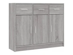 Aparador madera de ingeniería gris Sonoma 91x28x75 cm