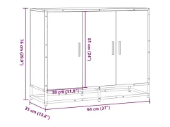 Aparador madera de ingeniería gris sonoma 94x35x76 cm