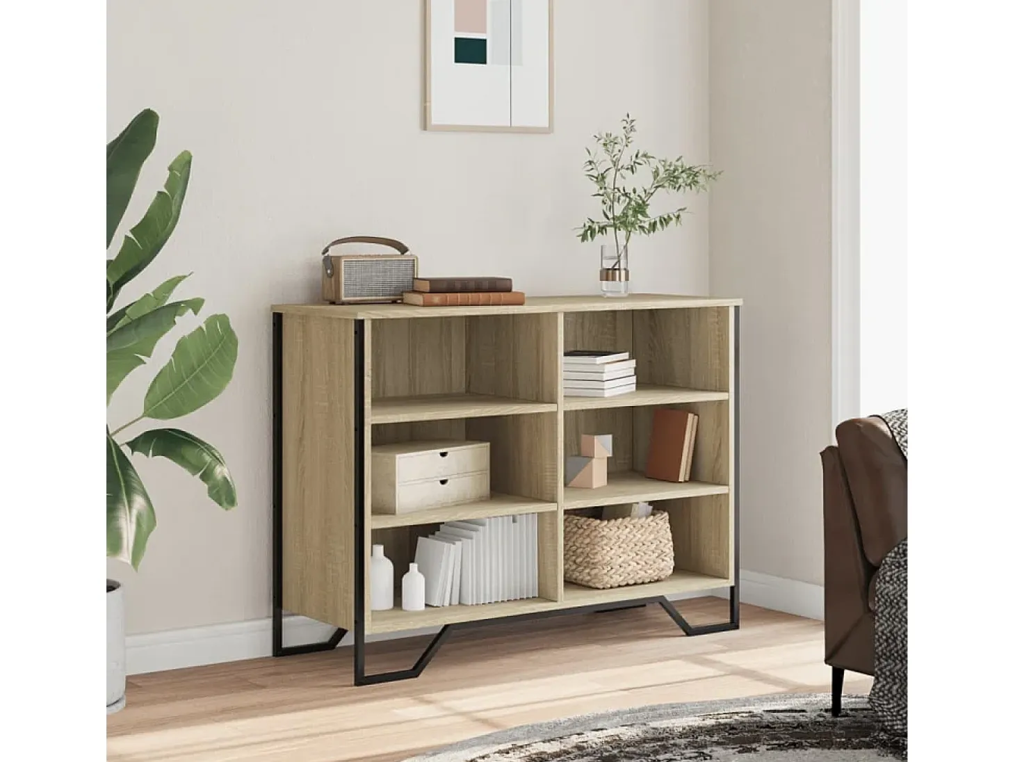Aparador madera de ingeniería roble Sonoma 101x35,5x74,5 cm